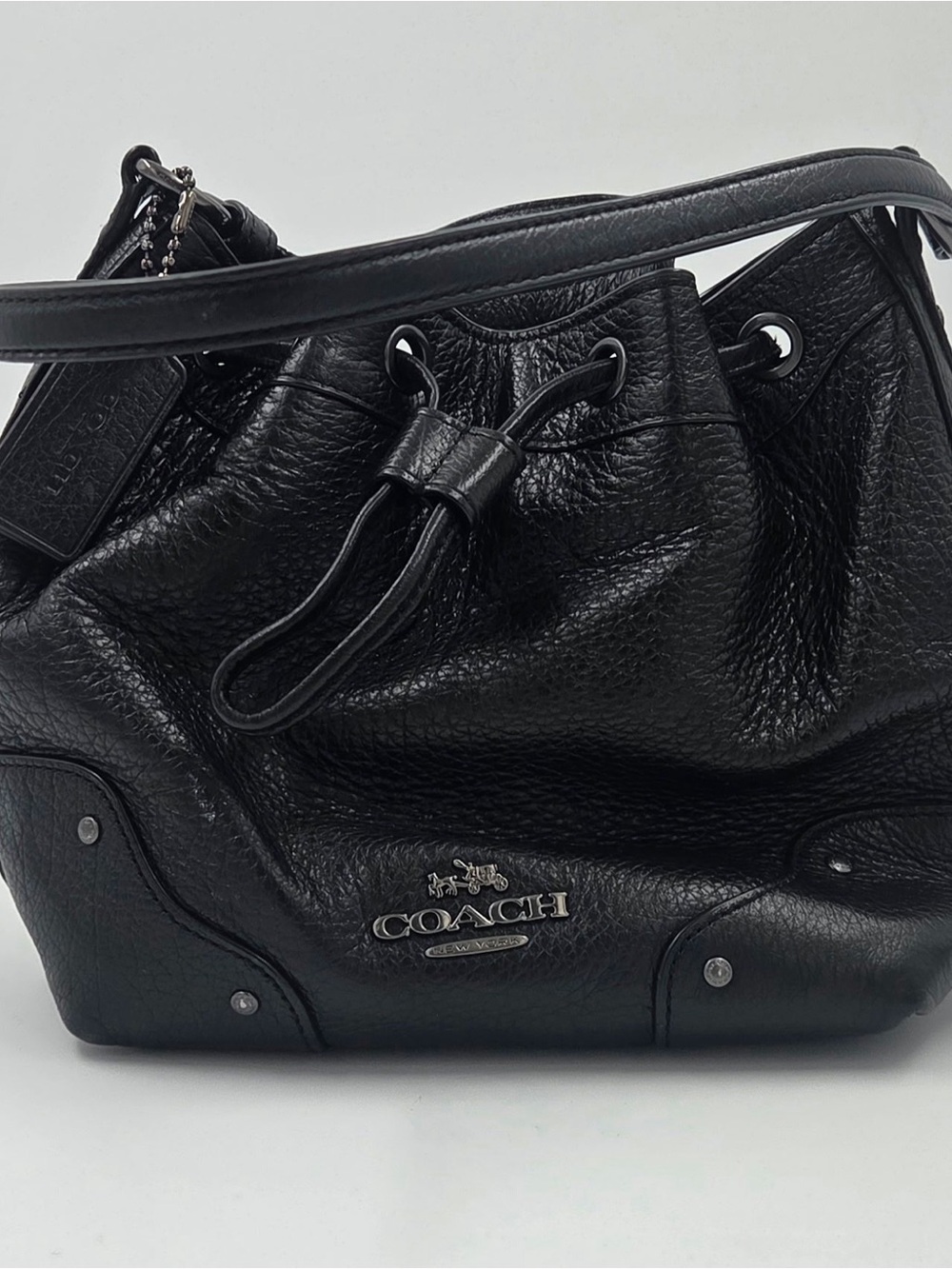 Coach Baby Mickey Drawstring leather shoulder bag
